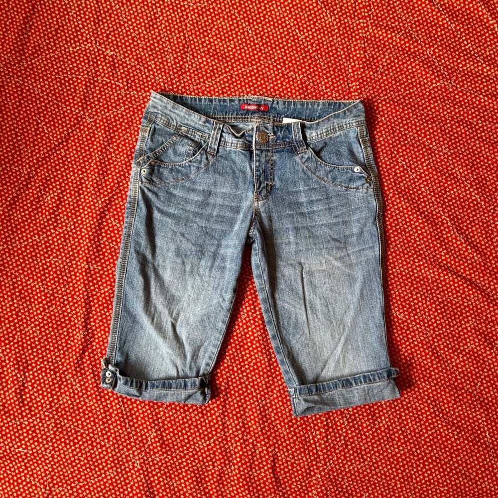 Unionbay Vintage Y2K Low Rise Denim Bermuda Shorts/capris Size 7